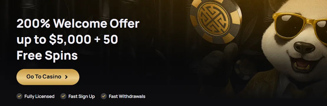 Golden Panda Casino promotie banner met bonusaanbod